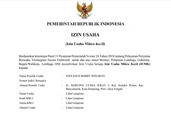 definisi iumk izin usaha mikro kecil
